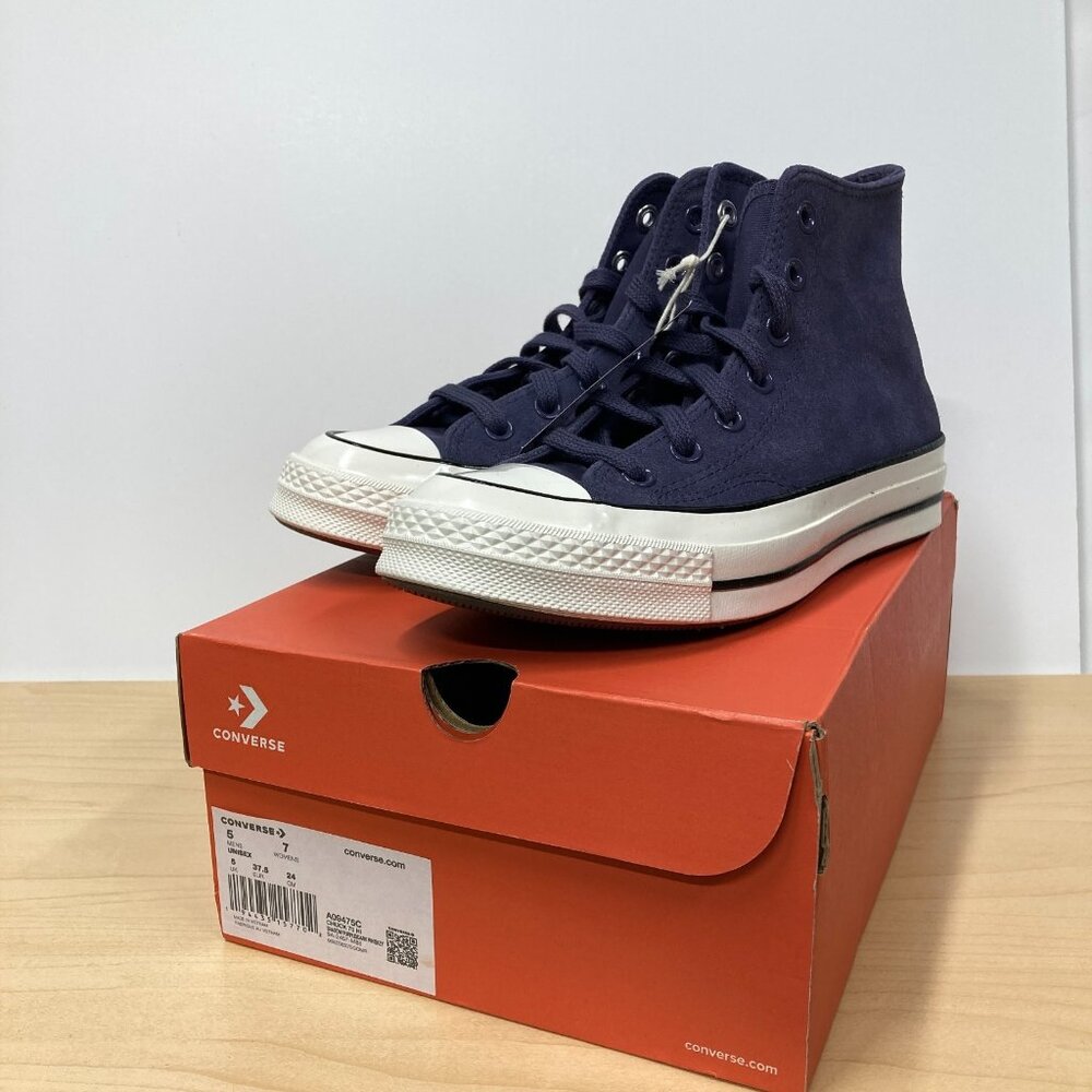 Converse Chuck 70 Hi Top Sneakers Unisex W 7 / M 5 Navy Blue (Shadow Purple) NEW